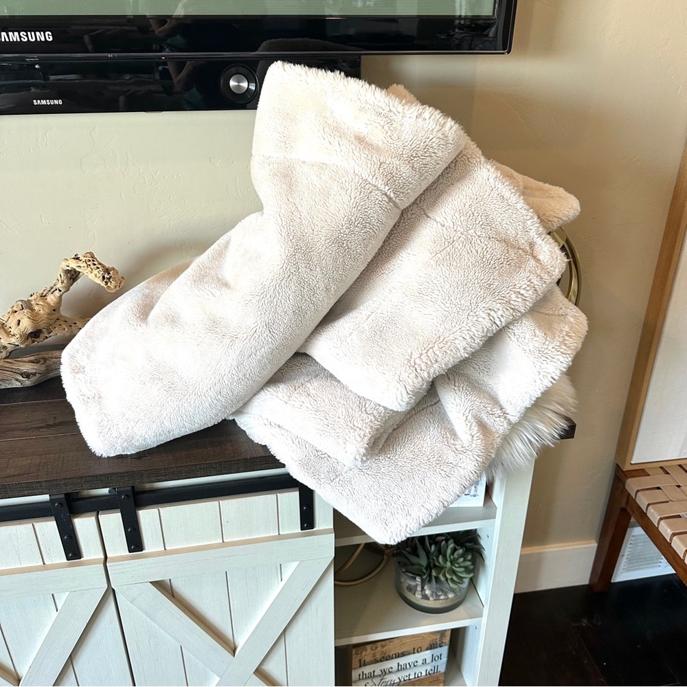 Minky Couture Soft Cream Blanket (personalized) Adult Size 63x47